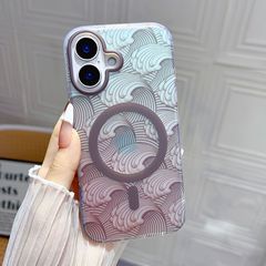 レーザー光沢磁気吸殻グラデーション波紋はiphone16 promaxリンゴ14pro/13保護カバーに適用されます。