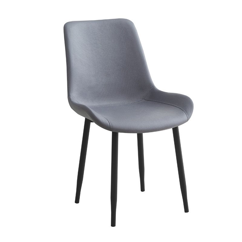 Silla de comedor de cuero de lujo simple y ligera, silla de recepción de doble propósito, silla de acero al carbono, silla de comedor duradera