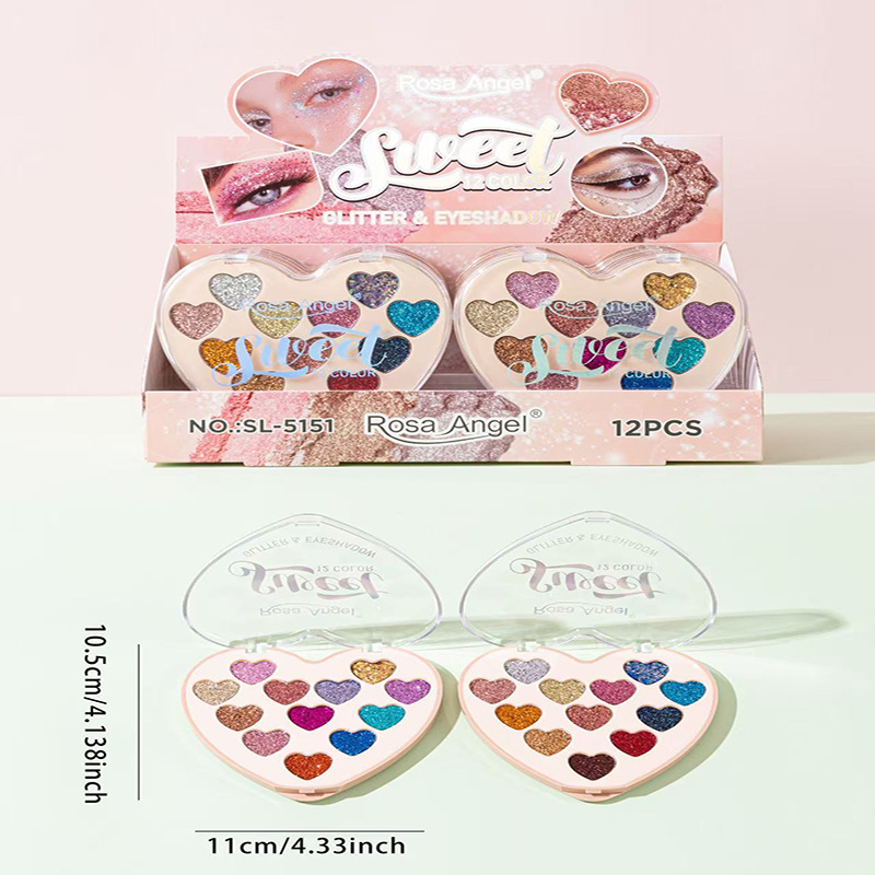 Rosa Ángel transfronterizo nuevo multicolor sequinilla oro cebolla polvo de sombra de ojos maquillaje de escenario brillante maquillaje Yiwu color al por mayor