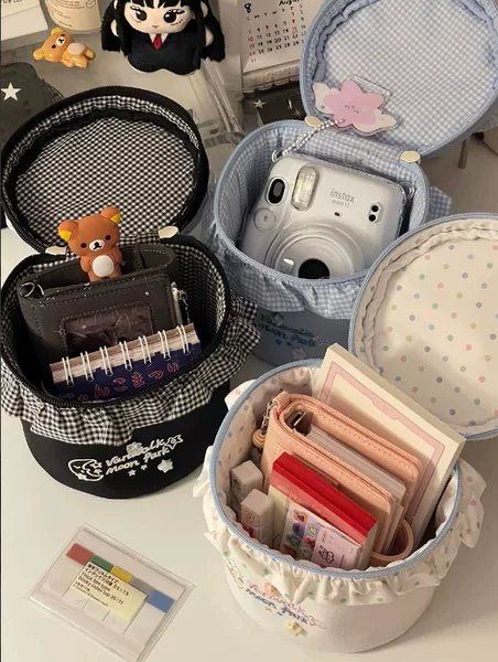 New Cute Polka Dot Makeup Bag for Women, Large Capacity, High Aesthetic Value, Ins-Style, Partitioned, Portable Travel Toiletry Organizer