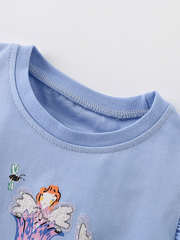 Trajes de niñas malwee transfronterizos de verano nuevos niños europeos y estadounidenses de cuello redondo de manga corta de dos piezas para niñas