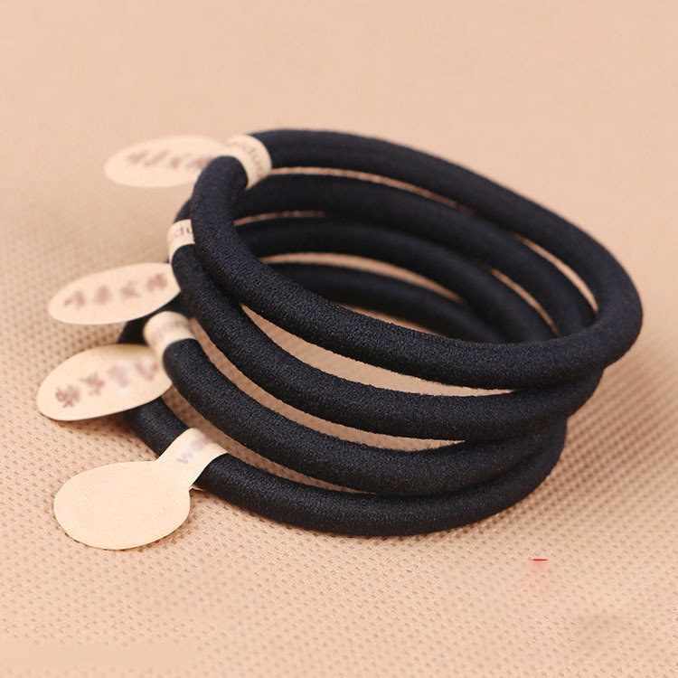 Black base base adhesive sticker seamless rubber band high elastic adult DIY tie hair band hair rope wholesale