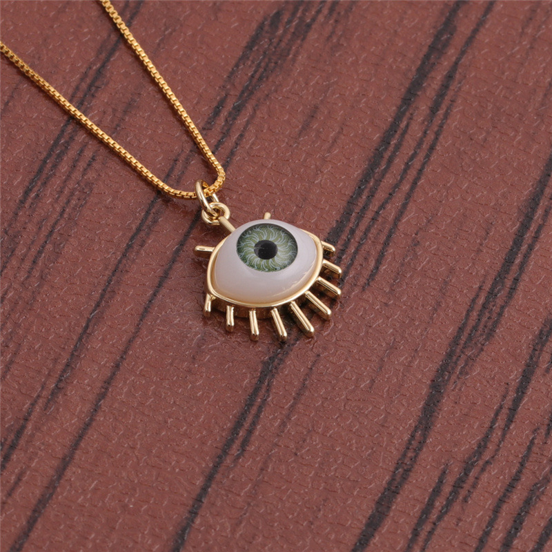 simple dripping evil eye pendant copper zircon necklace wholesale