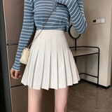 All-Match Short Skirt Trendy Elegant Solid Color New Style Lazy Japanese Style High Waist Fashion Sweet Beauty Pleated Skirt Skirt