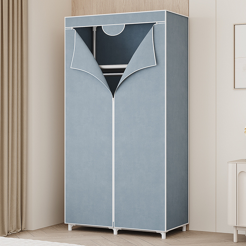 Simple Fabric Wardrobe for Home Bedroom, Sturdy and Durable Assembled Wardrobe for Rental Rooms, Floor-Standing Clothes Rack