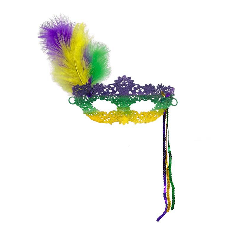 Amazon máscara de carnaval transfronterizo mitad cara encaje bordilla perforación adornos de baile plumas máscaras de ojos joyas de fiesta