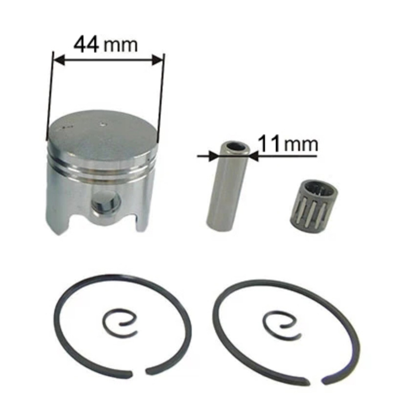 Conjunto de Cilindro y Pistón para Desbrozadora CG430 CG520 43cc 52cc 40mm 44mm, para Desbrozadora y Jardinería