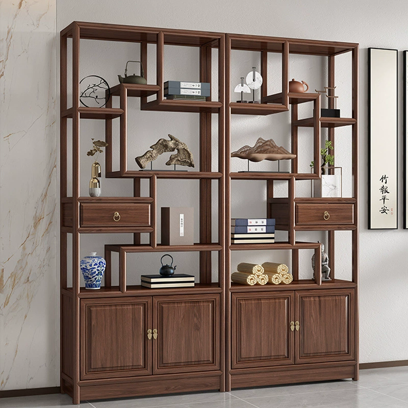 Стеллаж для хранения из цельного дерева, новый шкаф для хранения с несколькими сокровищами в китайском стиле, декоративная перегородка, распродажа, стеллаж для хранения в гостиной.