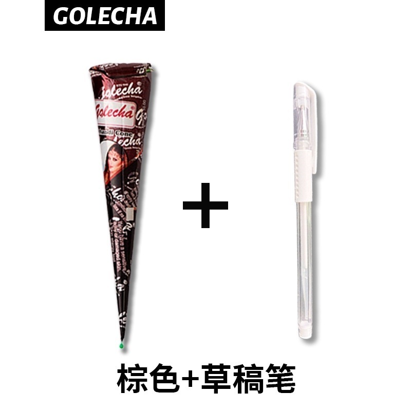 GOLECHA ヘナタトゥー手描きペースト半永久インド植物防水長持ちヘナボディペイントタトゥー|undefined
