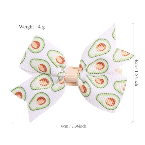 90505 Windmill Butterfly Hair Clip Tropical Fruit Print Side Clip Headwear Full Covered Cloth Hair Clip Children's Hair Clip