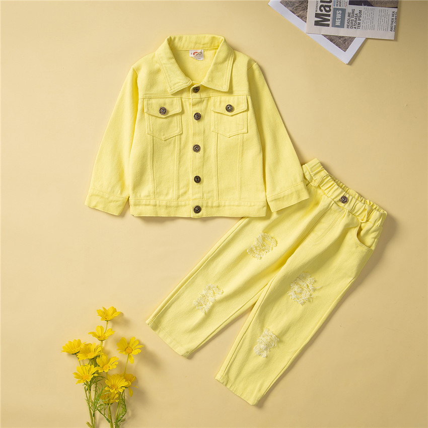 Fashion Solid Color Polyester Girls Clothing Sets display picture 5