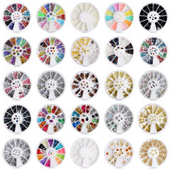Cross-border nail art jewelry flat bottom fantasy alloy diamond special-shaped white AB rhinestone jewelry 12 grid turntable wholesale