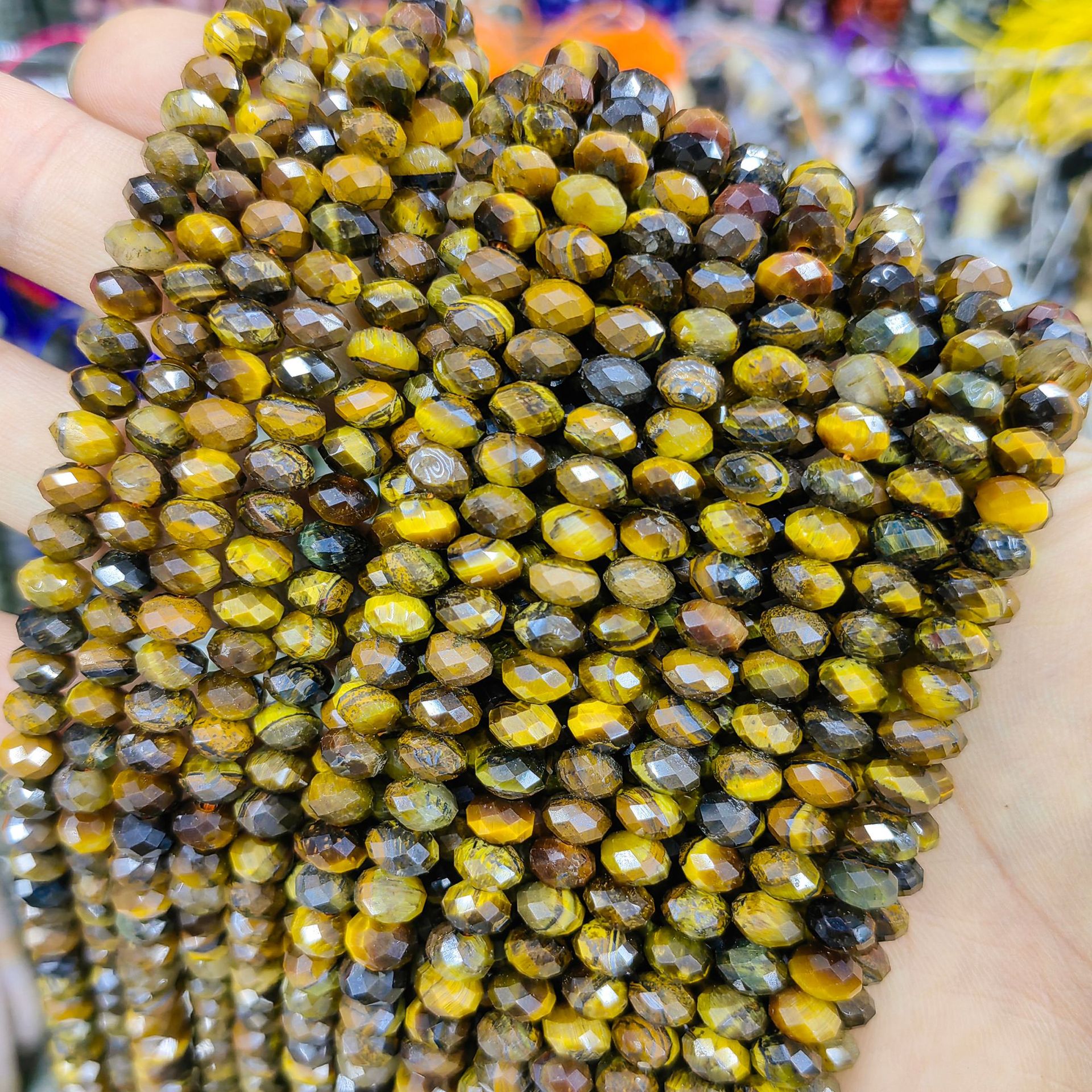 Piedra natural cristal natural 6mm * 4mm faceta divisor de platillo volador cuentas separadoras cuentas dispersas joyas semiacabadas DIY