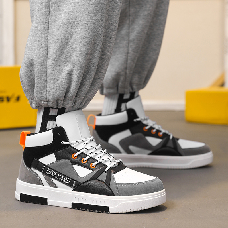 Zapatos de hombre Otoño e Invierno nueva moda alta-top deportes casual zapatos de tablero de todos los partidos nicho diseño original zapatos de moda de estudiante de secundaria