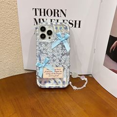 立體蝴蝶結標籤適用iphone15promax手機殼13蘋果11女12防摔14全包