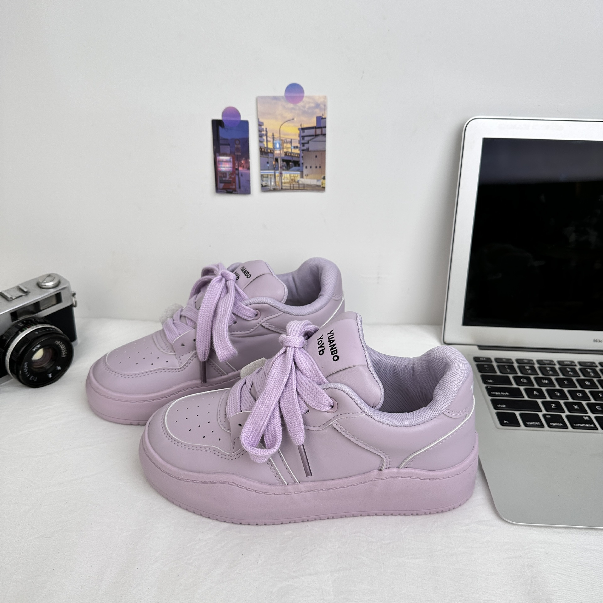 Far Wave 2025 Spring Student All-Match Shoes Tendencia Color sólido Estilo universitario Zapatos blancos Zapatos de lona coreanos para mujer