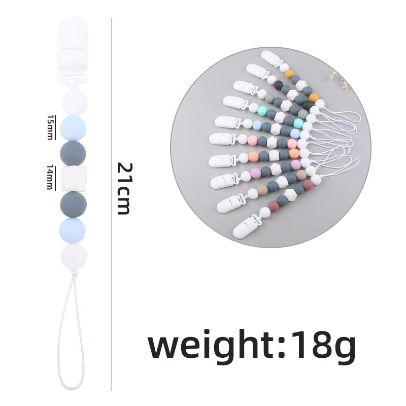 Nuevo bebé suministros cadena de chupete calmante bebé silicona octogonal mordedura pegamento molar cadena anti-caída AliExpress