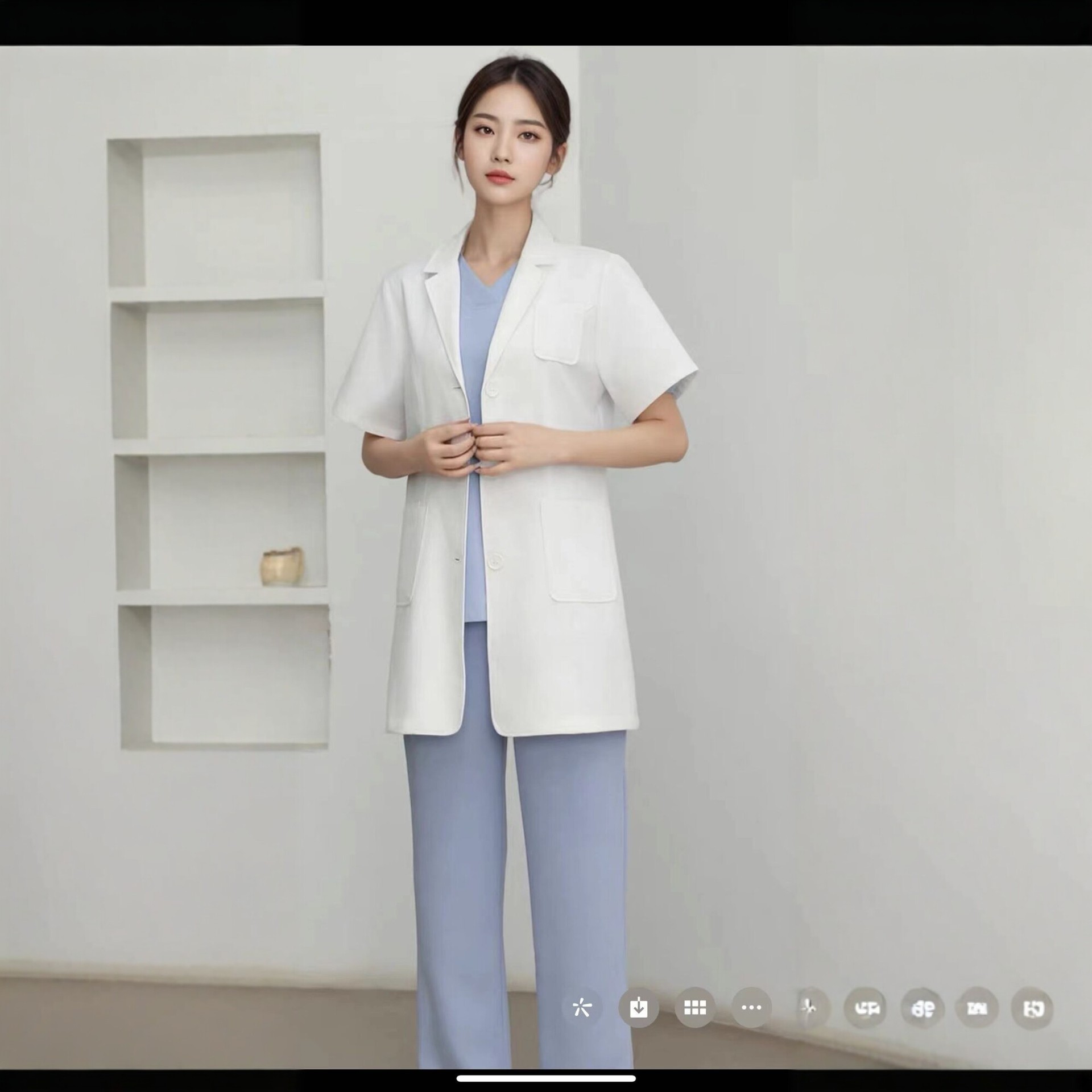 高端医美白大褂男女短袖医生服美容院牙科工作制服套装防静电透气