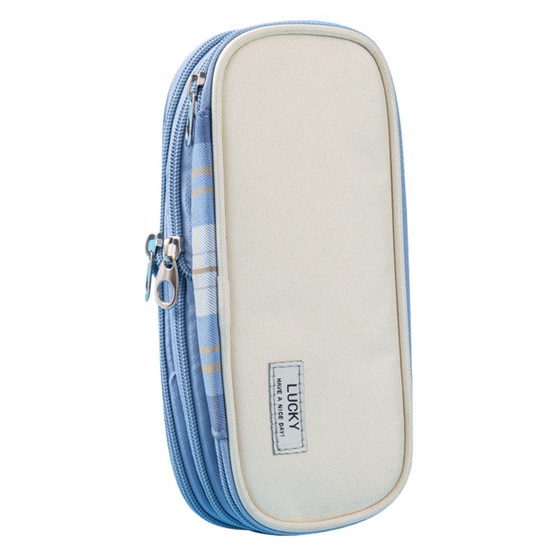 Estilo japonés y coreano expandible caja de lápiz de dos capas multifuncional macaron caja de lápiz creativo de gran capacidad a juego de colores caja de lápiz