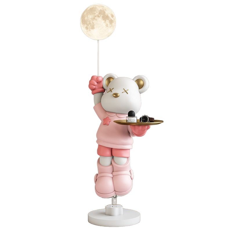 가벼운 럭셔리 폭력 곰 거실 장식품 바닥 램프 입구 TV 캐비닛 소파 사이드 장식 홈 액세서리 생일 집들이