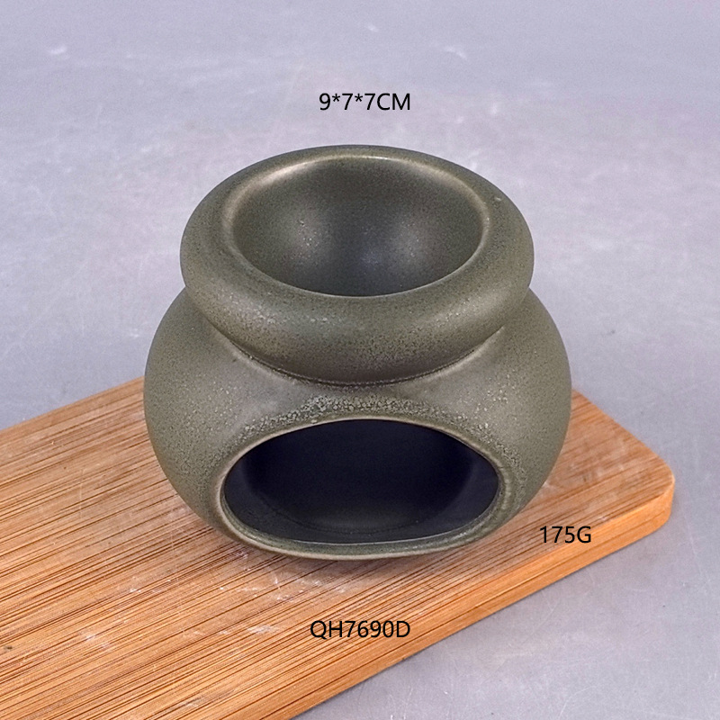 Lámpara de incienso de cerámica quemada en seco, lámpara de aceite esencial, horno de incienso de flores de cerámica, dormitorio, sala de estar, humidificador de fragancia