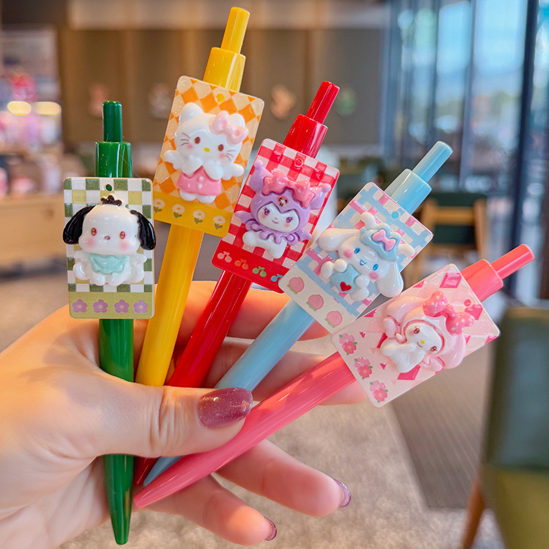 Cartoon high quality black ballpoint pen for students