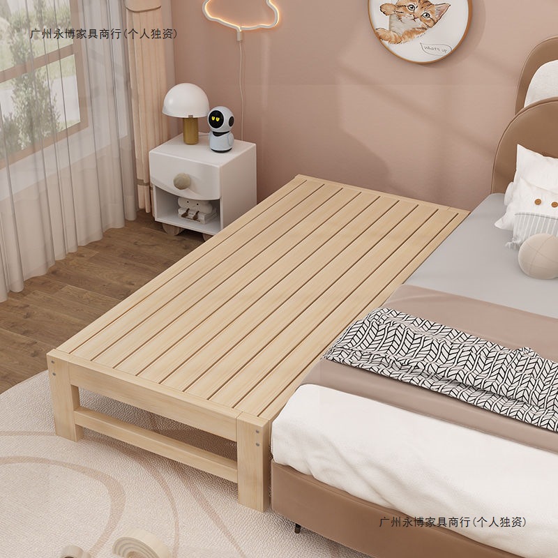 Solid Wood Baby Splicing Bed with Wide Guardrails for Boys and Girls Single Bedside Bed Children's Splicing Large Bed