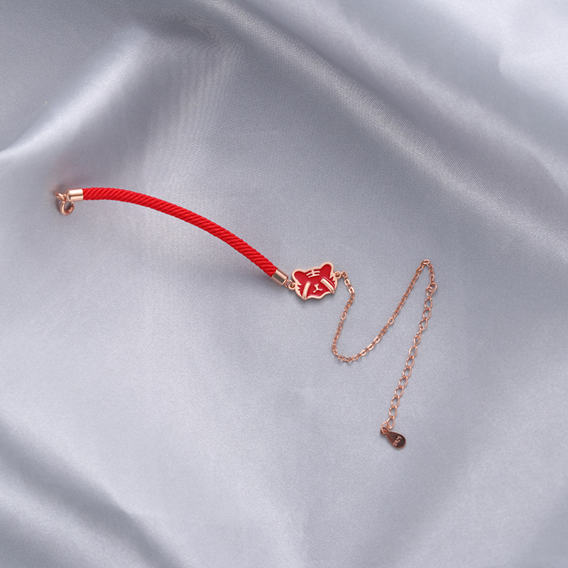 2023 nueva moda festiva pulsera de mujer estilo chino s925 plata esterlina gota aceite original vida Tigre año plata joyería pulsera