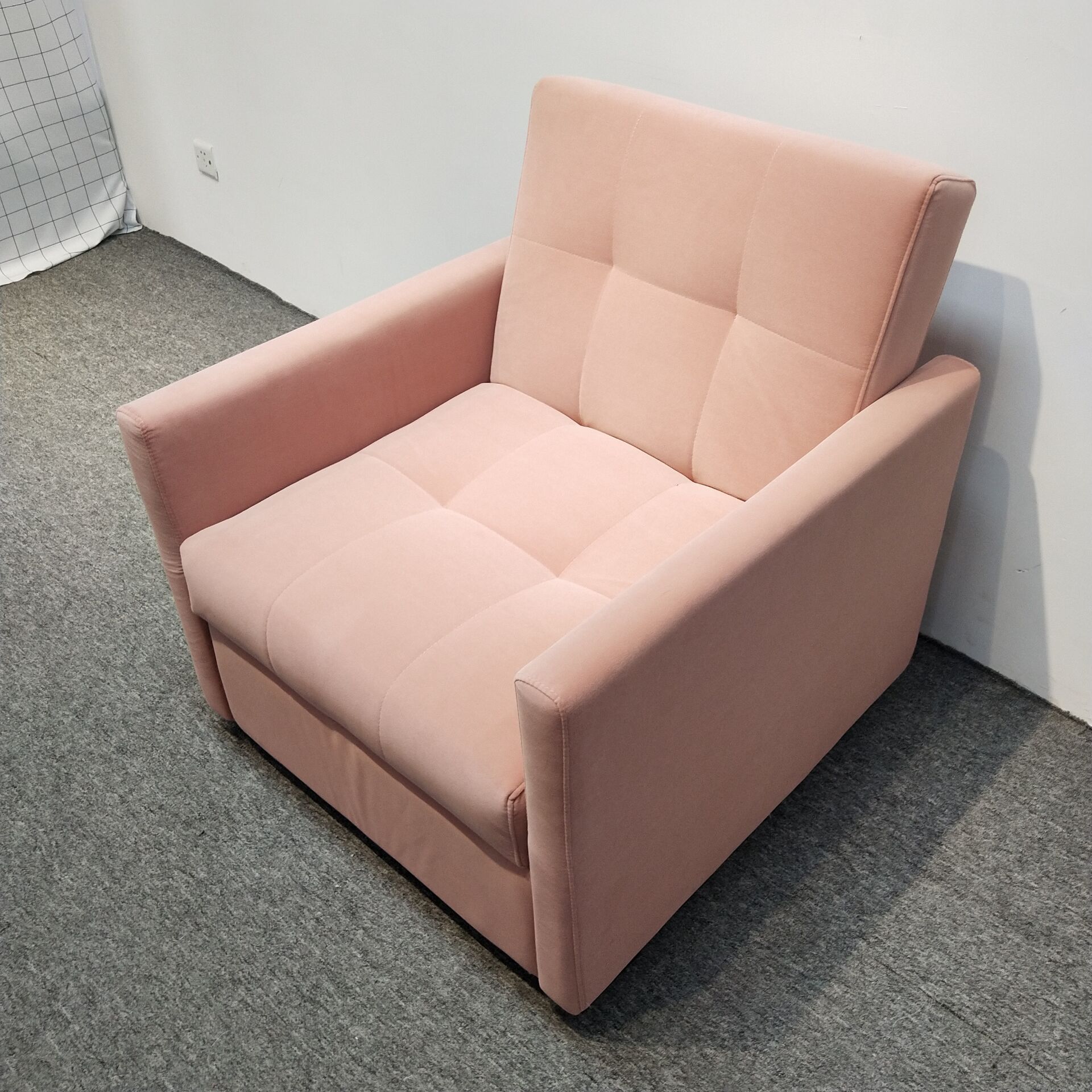 Sofá cama multifuncional de una persona sala de estar oficina almuerzo artefacto de tecnología de terciopelo balcón de chicas peinado en polvo