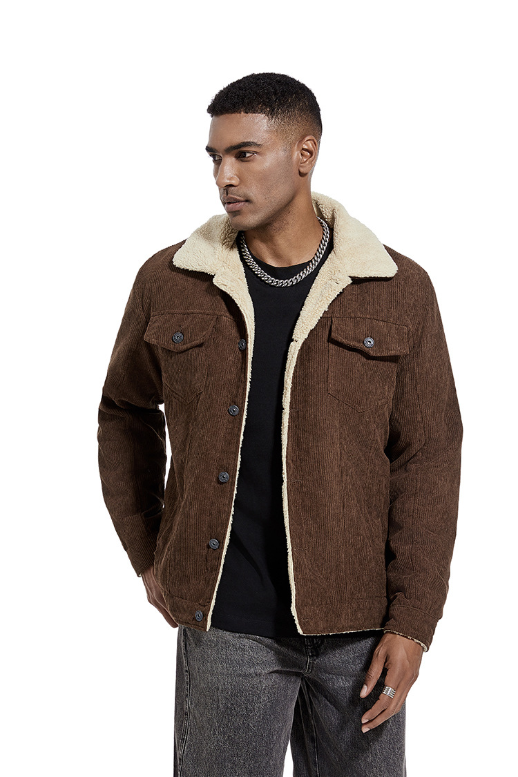 Men's Corduroy Jacket Slim Fit Winter Outerwear For Men_voghion.com