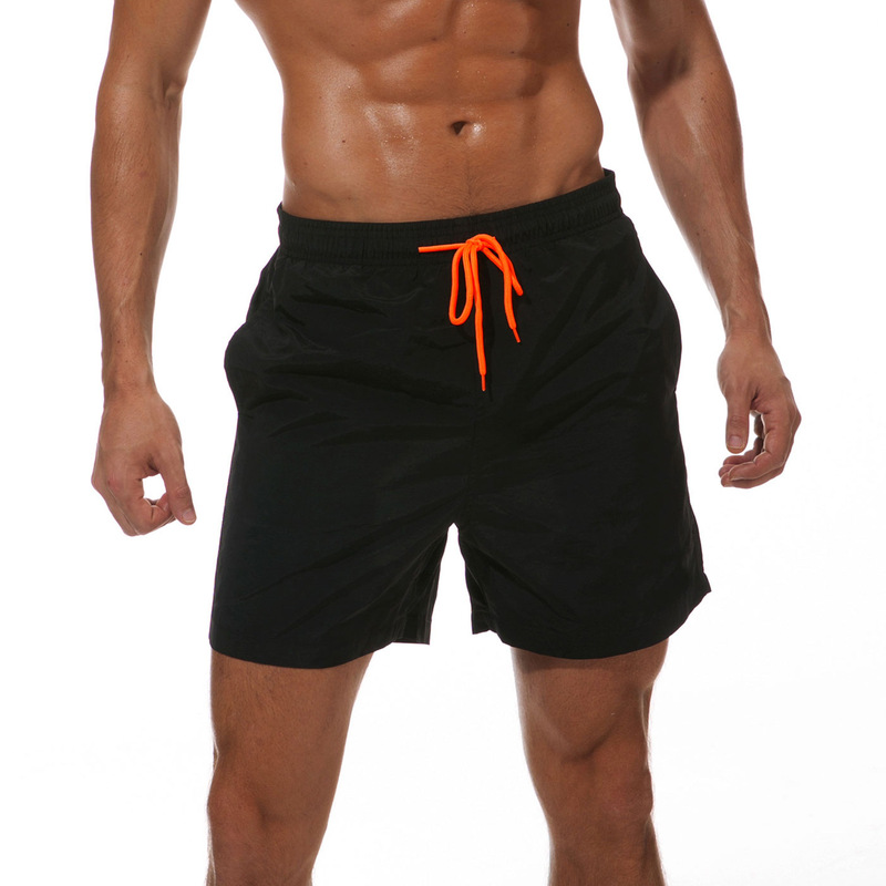 Men's elasticized waistband swimsuit with mesh lining shorts quick-drying swimming trunks pocket beach shorts