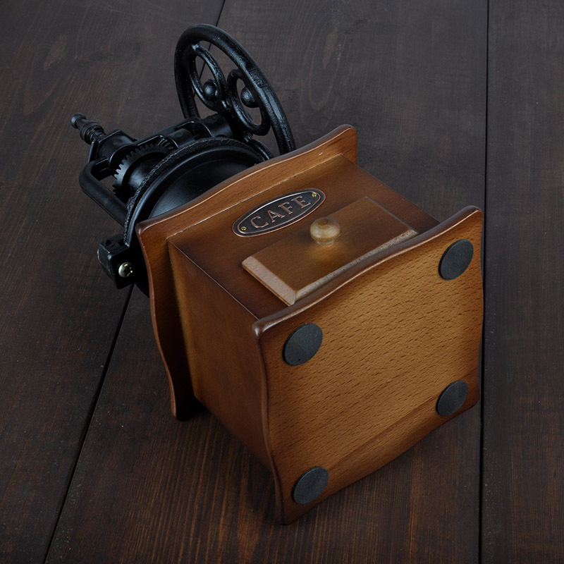 Retro rueda mecedora molinillo de café hogar molinillo de grano de café manual molino de café máquina de café de mano