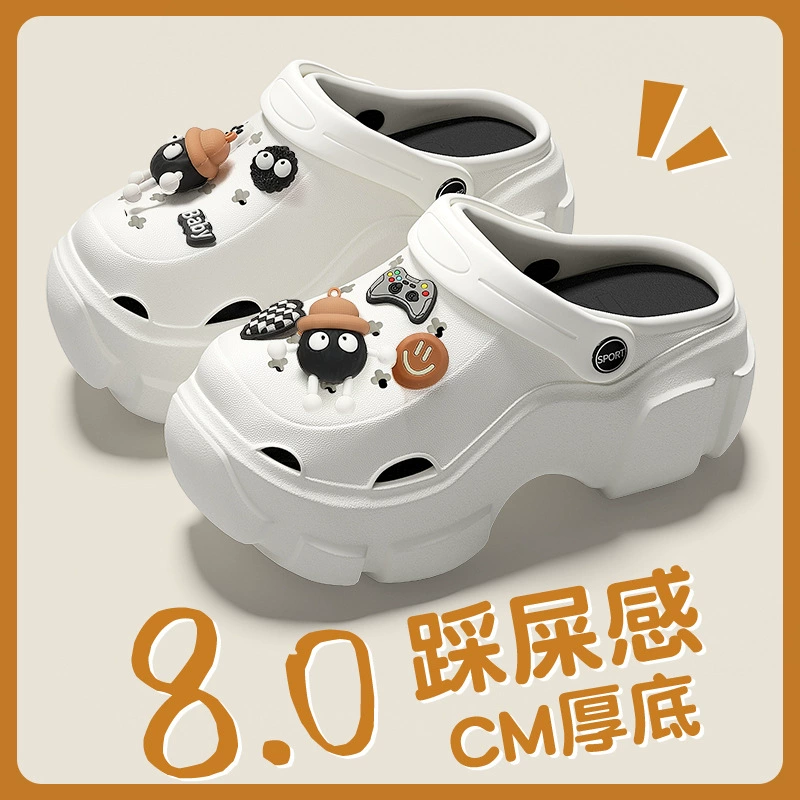 Slippers Platform Sandals, 8 cm Thick Sole, Summer Beach Clogs, Sizes 34–41