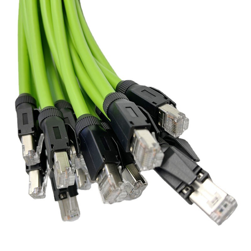 CAT6-SFTP Green High Flexible Industrial Ethernet Double Shielded Tow Chain Network Cables to Produce Category 6 Tow Chain Jumpers