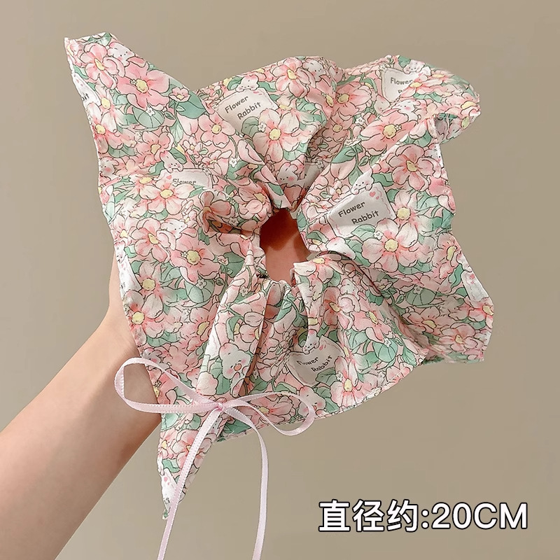 Temperamento bufanda cuadrada intestino lazo para el cabello femenino 2025 nuevo estilo súper grande cola de caballo cabeza cuerda viento perezoso banda de goma cuerda para el cabello tocado