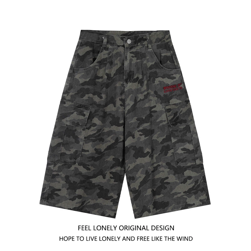 Camouflage summer trousers for traveling, for import, loose fit, American style