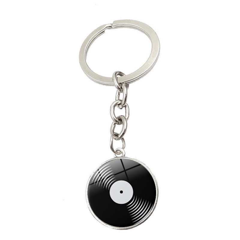Vinyl record time GEM Keychain Pendant cross-border New Creative metal key chain bag hanging Jewelry