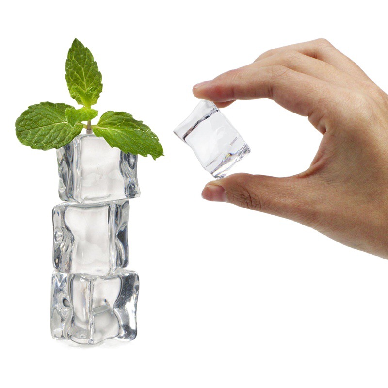 Cubo de hielo DIY Cubo de hielo falso Cubo de hielo de simulación Cubo de hielo transparente Cubo de hielo luminoso Cubo de hielo hecho a mano DIY Cubo de hielo luz nocturna decoración de cubos de hielo