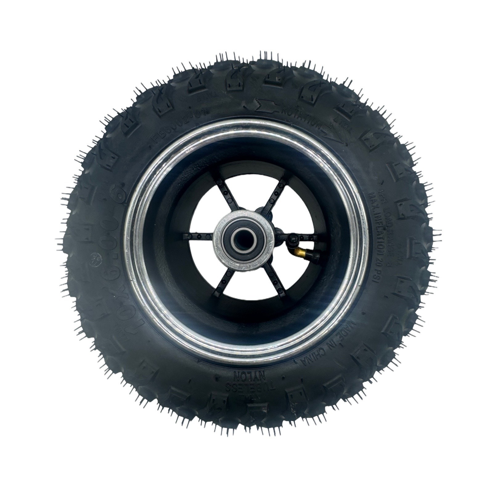 Small Harley 10X6.00-6 Vacuum Off-Road Tubeless Tire Brake Disc Wheel 12mm Axle Hole 10inch