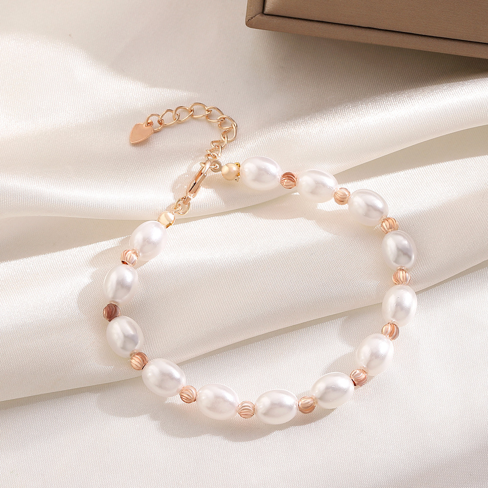 48g Weight CCB, Imitation Pearl, Alloy Pendant Material Bracelets Classification Alloy Chain Material Beaded Chain Chain Type 1 Piece, 1 Set Quantity Casual, Banquet, Daily Occasion CCB, Imitation Pearl, Alloy Material Geometric Pattern Women's Gender Polishing Design Elegant Style Elegant Geometric CCB Imitation Pearl Alloy Beaded Chain Beaded Bracelets Wholesale 18