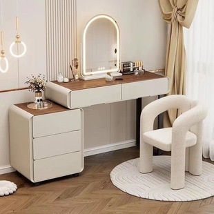 Nordic Style Solid Wood Real Slate Bedroom Dresser Modern Simple Bedside Table Dresser Integrated Retractable