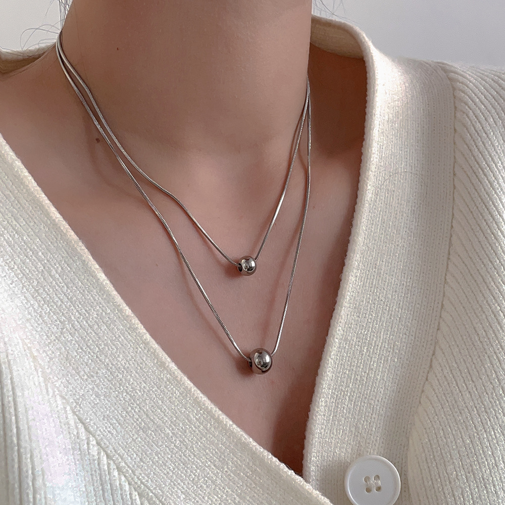 Collana a catena a serpente in acciaio inossidabile stile coreano_voghion.com