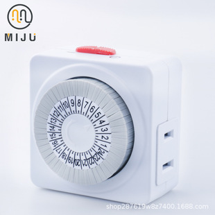 Cross-Border Mechanical Fixed Socket American and National Standard Single Plug Double Hole 24H Spacer 30 Minutes Quartz Time Control Switch Smart