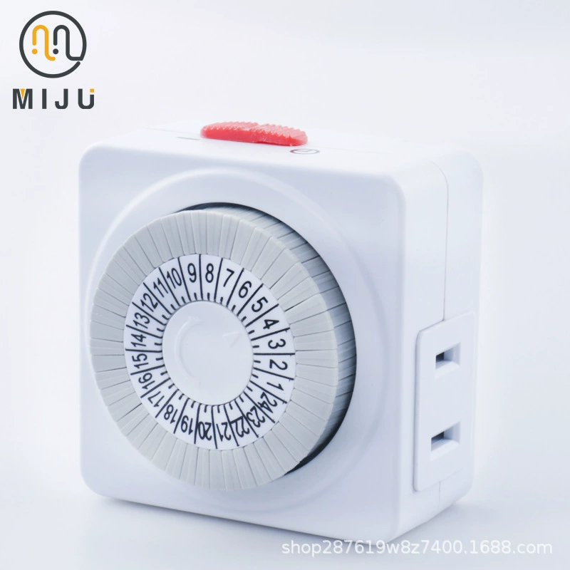Таймер-розетка для трансграничной торговли, американский стандарт, одинарная вилка, двойное отверстие, интервал 24 часа по 30 минут, кварцевый таймер-выключатель, умный.