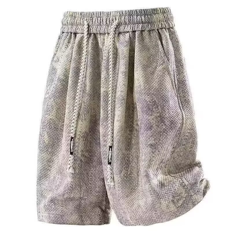 American-Style Tie-Dye Casual Shorts for Men and Women, Quick-Dry Sports Shorts, Trendy Loose Wide-Leg Plus-Size Mid-Length Pants for Summer