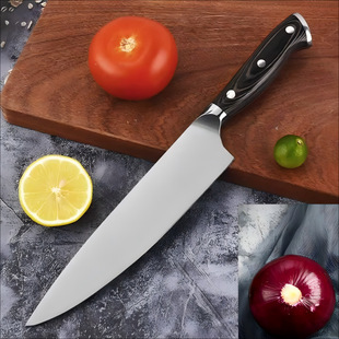 8 Inch 5 Chrome Chef Knife Japanese Fish Raw Knife Western Cooking Knife Household Cutting Cutter Stainless Steel Kitchen Sharp