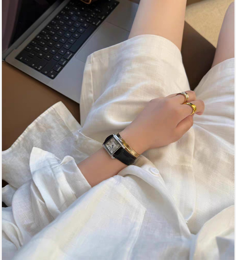 Quần short nữ cạp cao chất liệu linen phong cách thời trang khí chất — màu trắng chi tiết 5