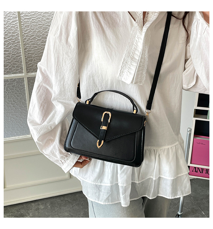 Bolso de hombro cruzado de moda con hebilla para mujer_voghion.com