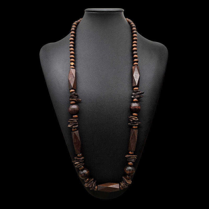 ボヘミアンカレー色ココナッツシェル長木玉y型セーターチェーンアフリカビーチ女性ネックレスnecklace|undefined