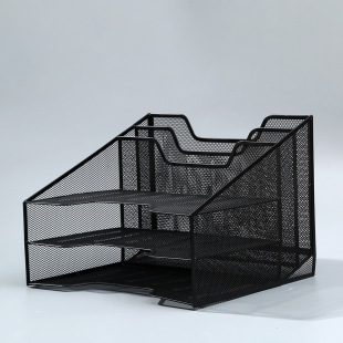 Metal File Box Desktop File Rack Storage Rack Data Rack File Storage Box Organize Rack Basket File Bar
